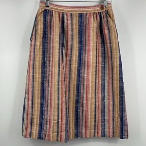 Vintage 70s Country Suburbans Striped Skirt Union Made USA Size 10